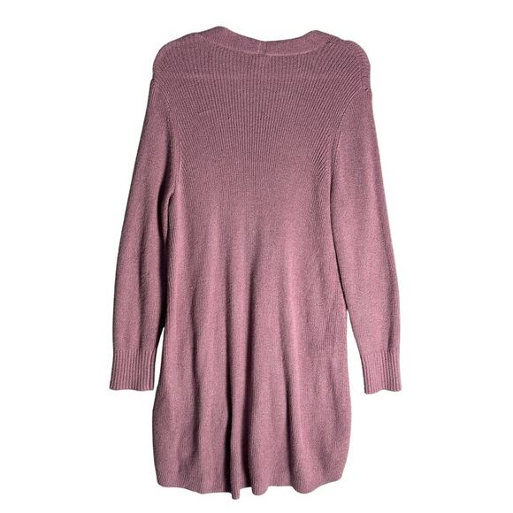 LOGO Lori Goldstein Sz 1X Tie Front Kelsey Cardigan Lavender‎ Longline Pockets - Picture 2 of 15